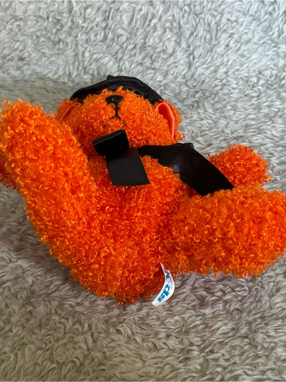 Kids Preferred Orange Curly Fur Bear Plush Stuffed Animal Toy Halloween Witch - Picture 7 of 8